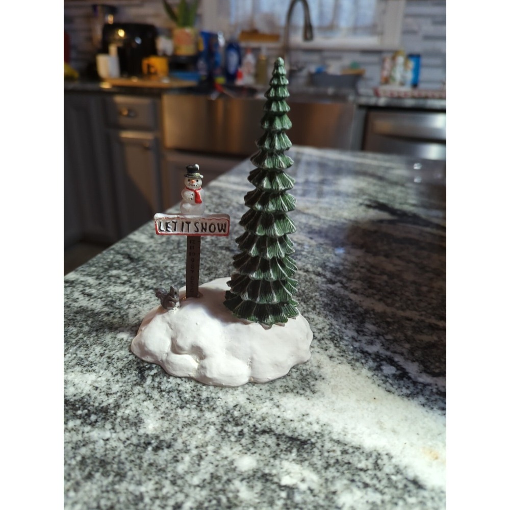 Dept 56 Let It Snow Snowman Sign 5259-4 Snow Village Accessory
